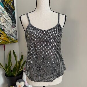 Silver Sequin Women's Top